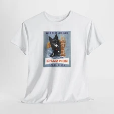 Vintage Automotive Champion Spark Plugs Poster Dog Tee Winter Ahead Ad T-Shirt
