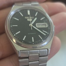 Seiko 5 Men s Automatic 21J Black Dial Day/Da...
