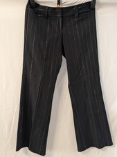 Guess Vintage Black Womens Trousers with Silver Pinstripes Low Rise Sz 26