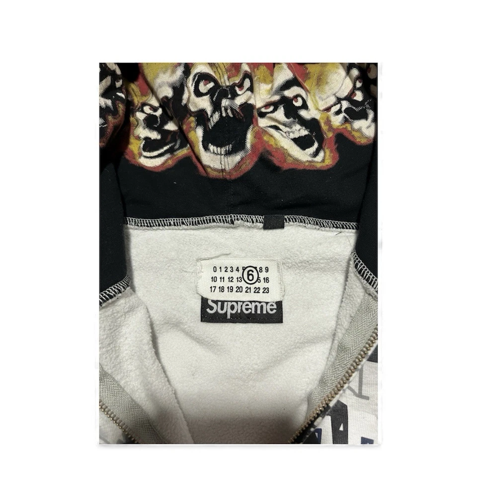 Supreme MM6 Maison Margiela Sudadera con Capucha Cremallera Pullover Sudadera Blanca XL Foto 3 de 4