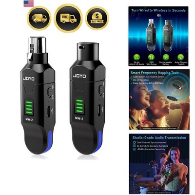 Wireless Microphone System 2.4GHz 4 Channel XLR Transmitter Receiver for PA