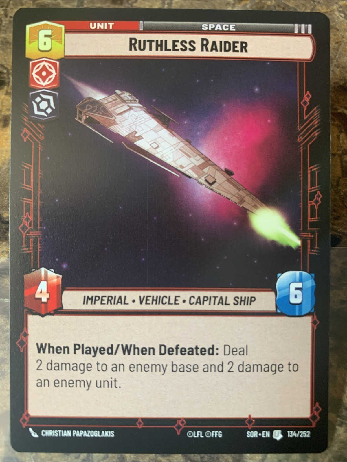 Star Wars Unlimited Spark of Rebellion Ruthless Raider 134/252 Regular Uncommon