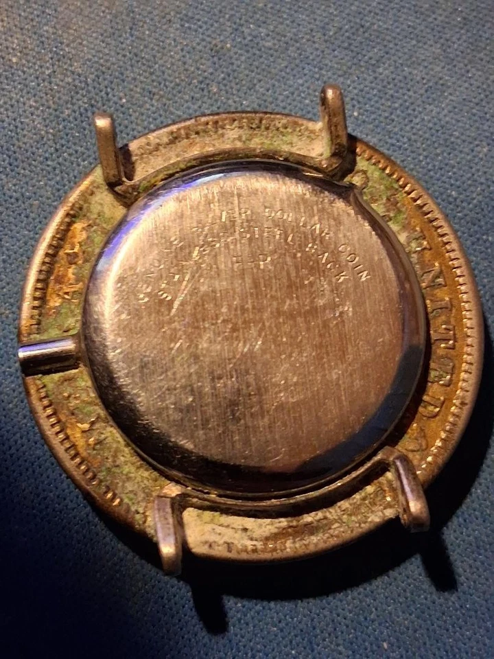 MORGAN DOLLAR Gold WATCH FACE GENUINE SILVER DOLLAR NOT WORKING - image 2 of 3