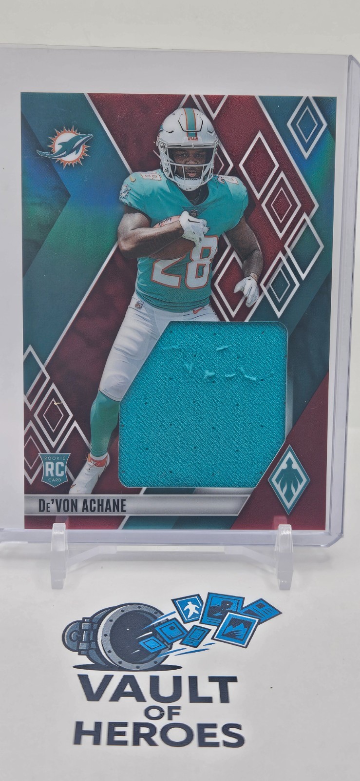 De'Von Achane Panini Phoenix Rookie Jumbo Memorabilia #RJMDA Red