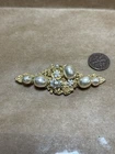 Miriam Haskell Pearl Gold Tone Brooch Signed Vintage Estate Lot Old