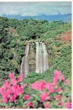 Wailua River State Park HI Hawaii, Opaekaa Falls Waterfall, Vintage Postcard
