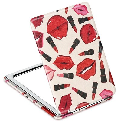 YTLX Quality Vanity Compact Makeup Mirror for Girls Women, 3.4''L x 2.4''W, Red 