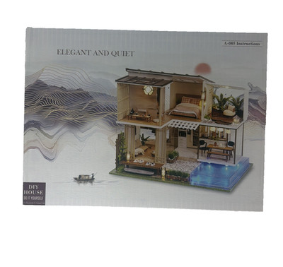 Modern DIY Miniature Dollhouse Kit w/LED Light Wooden House Home Decor Gift