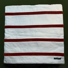 Ryan Studio Linen & Velvet Pillow Case Made USA 22x22 White/Brown Stripes