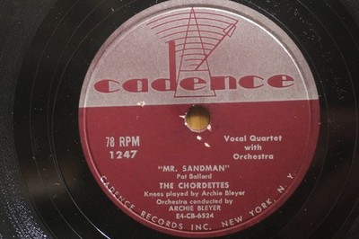 The Chordettes 78 Mr Sandman bw I Dont Wanna See You Crying on Cadence
