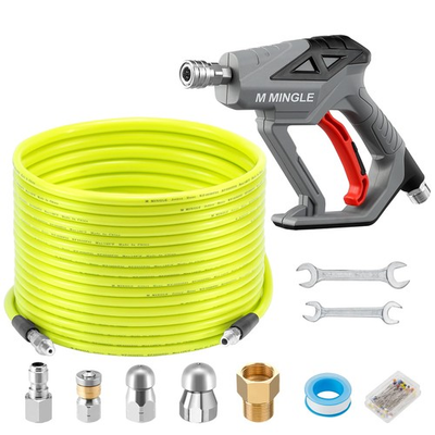 #ad Sewer Jetter Kit for Pressure Washer 100 FT Drain Cleaner Hose with Power Wa... $77.45