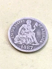 1887 P Seated Liberty Dime Silver a FINE Coin