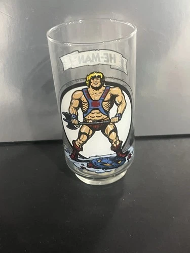 Vintage 1980s Masters Of The Universe HE-MAN Cartoon Drinking Glass
