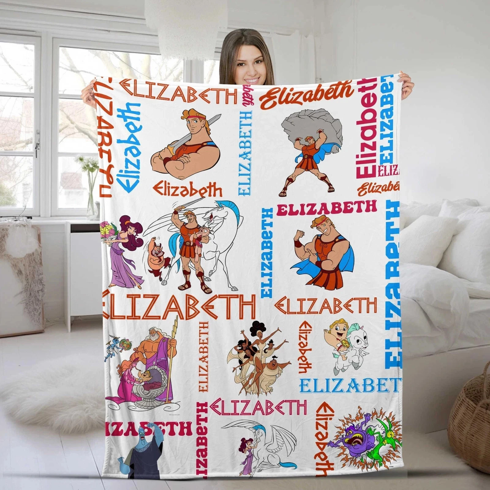 Personalized Disney Hercules Gods Holiday Fleece Blanket