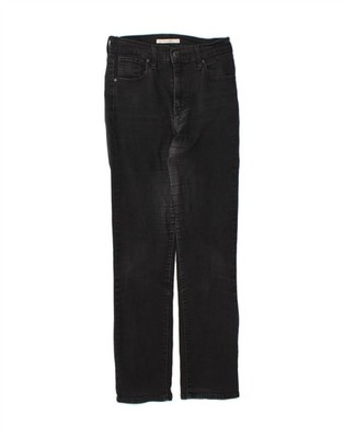 Levi's Damen 724 High Rise Straight Jeans W26 L30 Schwarz Baumwolle DQ69
