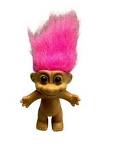 Vintage Russ Troll Doll Pink Hair  Brown Eyes No Clothes
