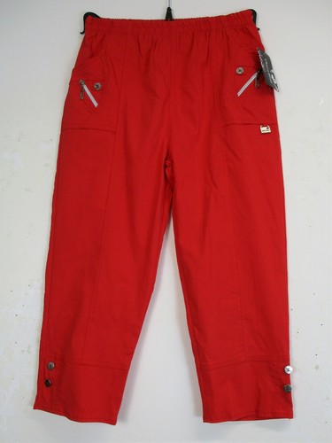 Cotton Mix Ladies Cropped Trousers Pockets 9 Colours Sizes:12 14 16 18 20 22 24 - Picture 10 of 72