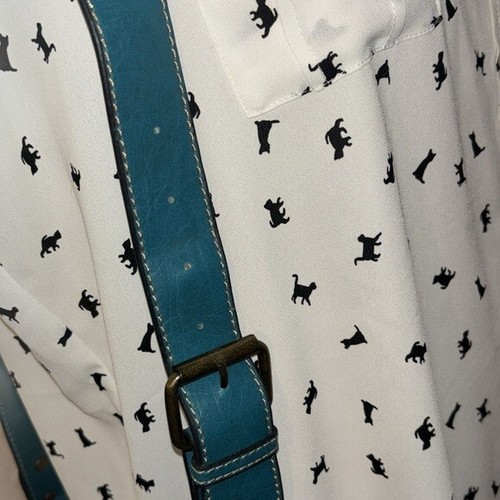 axcess by Liz Claiborne Teal Crossbody Bag w/brushed gold hardware - stylish - Picture 8 of 12