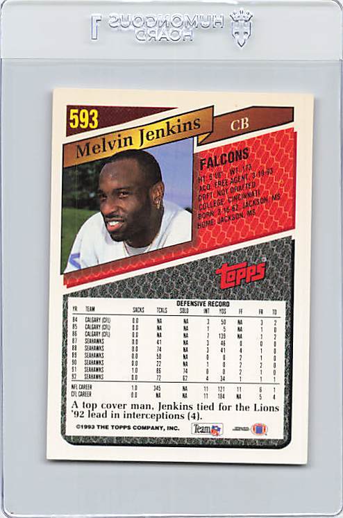 1993 Topps #593 Melvin Jenkins Falcons Signed Auto *K8334 | eBay