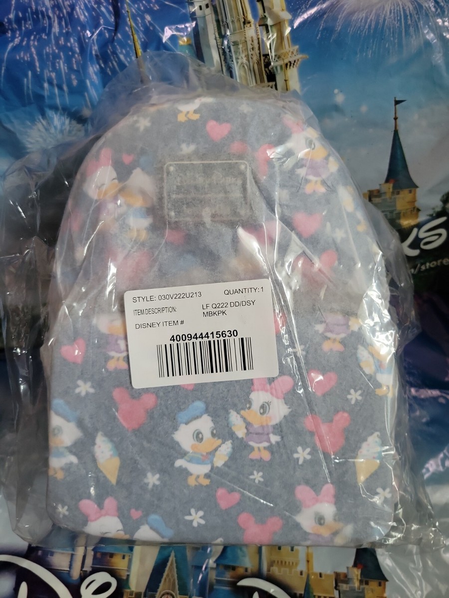 donald and daisy duck ''love'' loungefly mini backpack Walt Disney World Parks Loungefly Donald & Daisy Duck Love Mini Backpack NEW