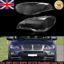 Pair Left+Right Headlight Headlamp Lens Lampshade Cover For BMW X5 E70 2008-2013