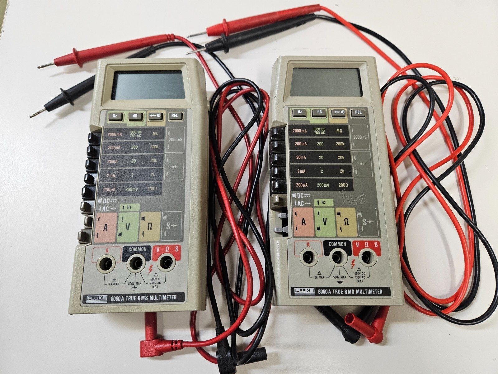 2x Fluke 8060a Vintage Multimeters With Leads And Case True RMS eBay