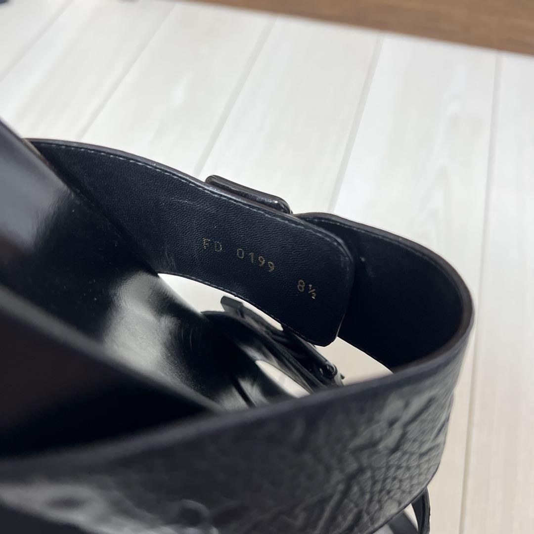 Louis vuitton Men's Sandals FLAT LV Black US 9.5 EU 42.5 Authentic