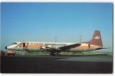 Postcard Airline AIR EXPRESS AIRLINES, INC Canadair CL-44D4-2 N122AE CC10.