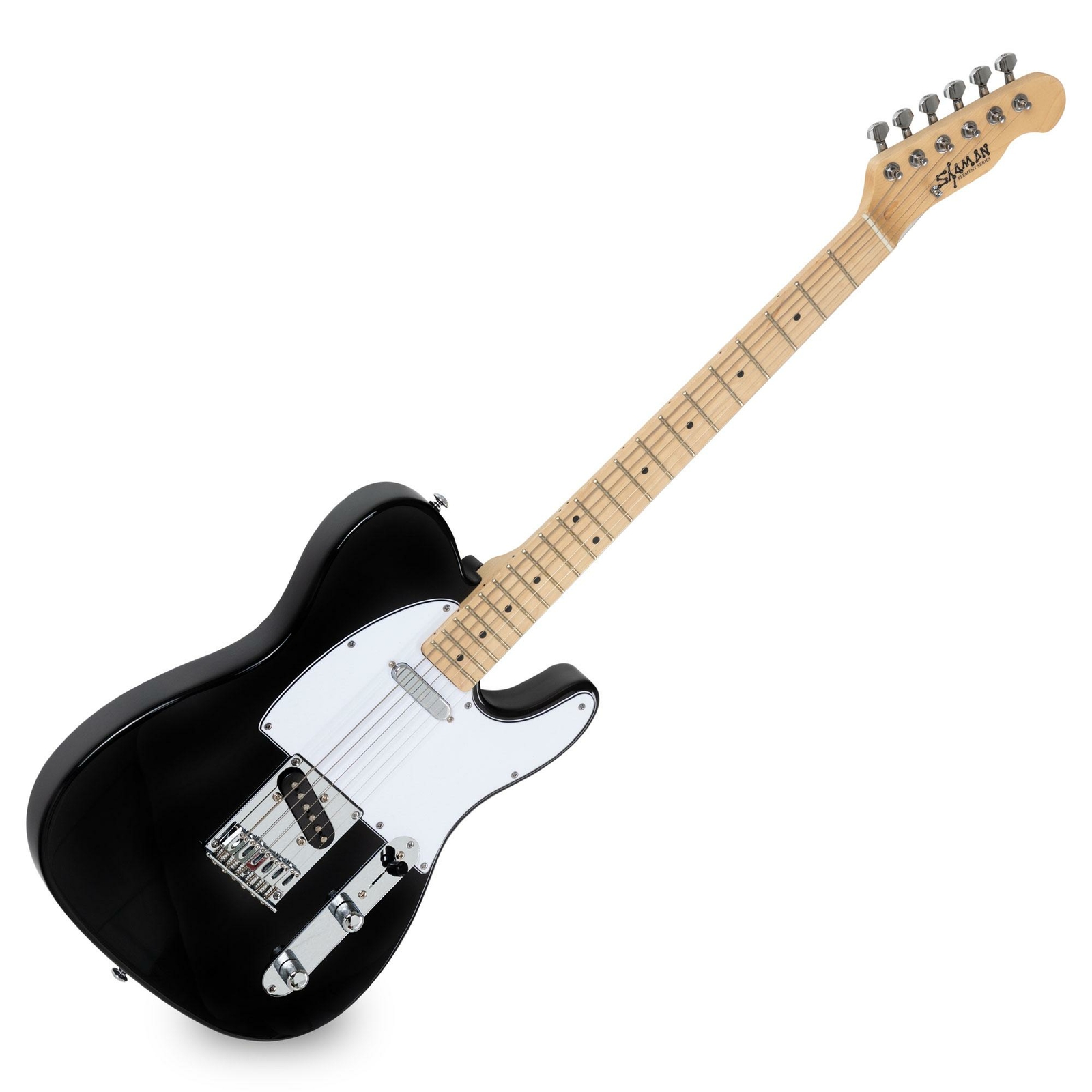Chitarra Elettrica Modello Tele TL-Style Corpo Tiglio Acero Pickups Cutaway Nero