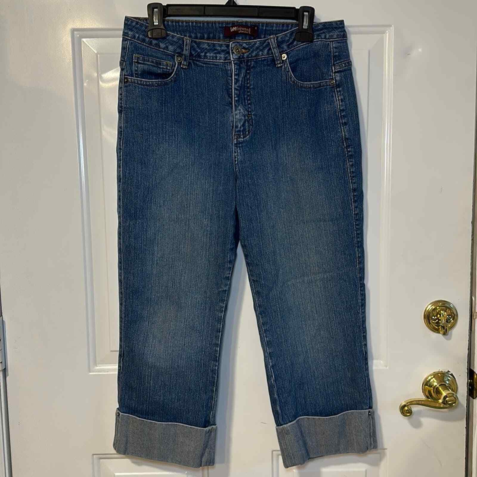 Vintage 90'S Lee RIVETED denim painter pants, women's size L (w30). unclear blue type Vintage Second Hand