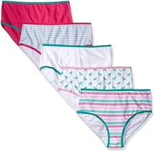 Trimfit 178466 Girls Kids Cotton Briefs 5-Pack Unicorns Size Medium/6-8Y