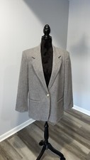 Vintage 1990s Savanna1114 wool blazer jacket Gray one button size 12 Women  s