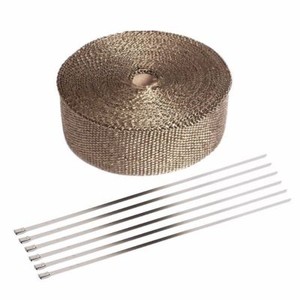 Exhaust Manifolds Titanium Heat Wrap Tape Thermal Wrap Black 2'' X 5M & 6 Ties