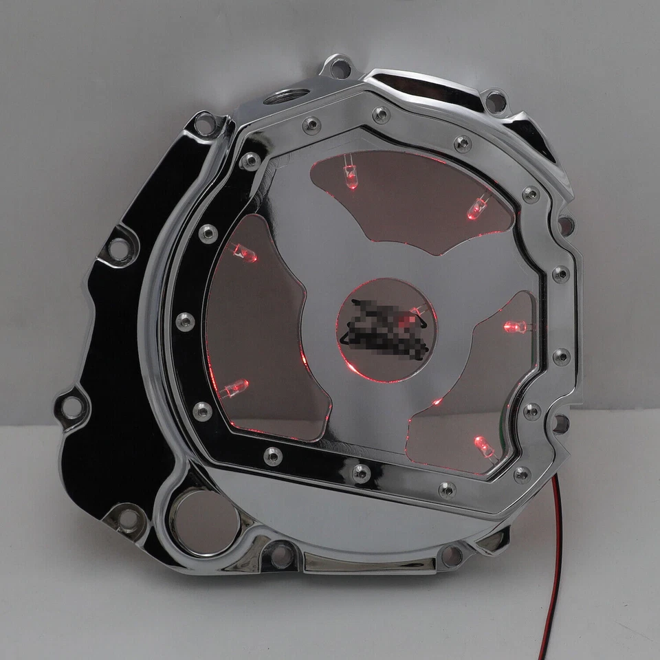 Cubierta de embrague de motor LED roja cromada para Suzuki GSXR 600 750 1000 GSX-R 2001-2005 Foto 2 de 4