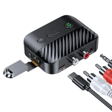 Bluetooth 5.3 Transmitter&Receiver Wireless 3.5mm AUX to 2 RCA Audio USB Adapter