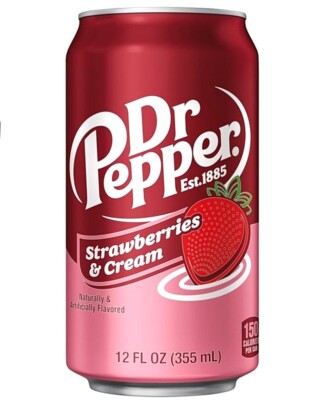 12 x Dr. Pepper Strawberries & Cream 355 ml Dosen USA Import (5,41 /1L)