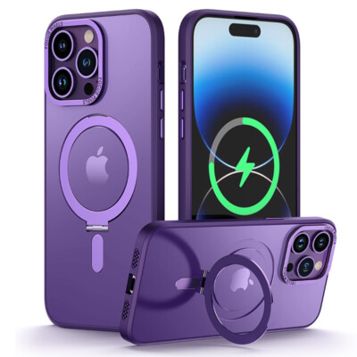 Für iPhone 15 14 13 12 Pro Max 11 Magnetisch Durchsichtig Handyhülle mit Ständer