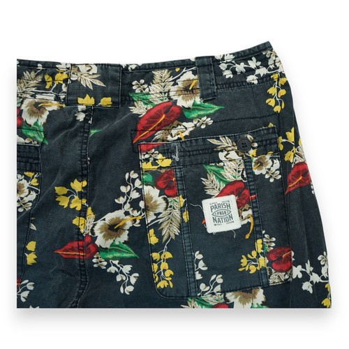 Parish Nation Hawaiian Beach Herren Cargo Shorts geblümt Print Denim Gr. 40 - Bild 6 von 6