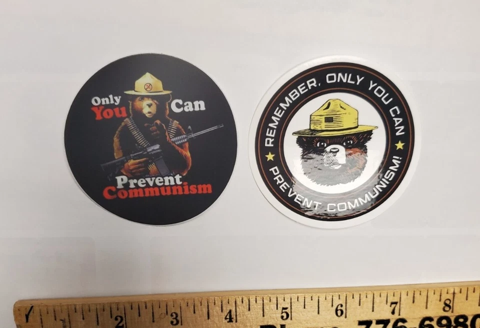 URSO ANTICOMUNISMO 🐻 ADESIVOS REDONDOS 3" - Imagem 3 de 4
