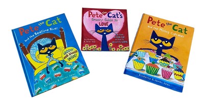 PETE THE CAT Book Bundle Guide To Love Bedtime Blues Missing Cupcakes Groovy NEW