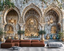 Arabian Nights Decoration Islamic Wallpaper Mural Removeable Washable Peel&Stick