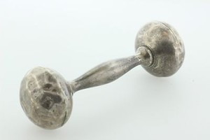 vintage sterling silver baby rattle