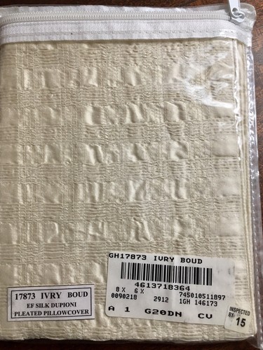 Funda de almohada Eileen Fisher for Garnet Hill marfil seda 12”x16” cremallera oculta nueva con etiquetas - Imagen 3 de 9