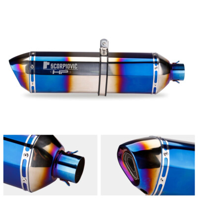 Full System Blue Muffler Exhaust Front Link Pipe For Yamaha MT-09