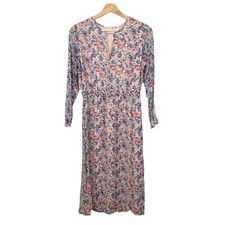 Sezane Dress Victoire Floral Flowers Sz 38 Lined Midi Feminine Romantic No Belt