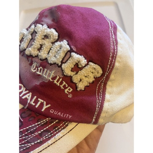 Hard Rock Cafe New York Couture Distressed Hat Cap Strap Off White Red - Picture 2 of 9