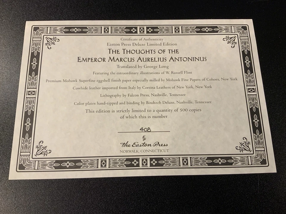Easton Press Deluxe Limited Ed. MEDITATIONS OF MARCUS AURELIUS - Image 2 of 4