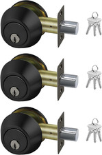 3 Pack Keyed Alike Deadbolt, Single Cylinder Entry Door Lock with Same Key, 9 Ke