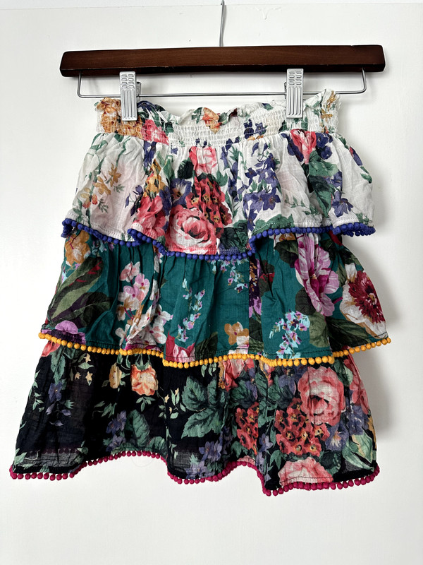 Zimmermann Childs Girls Floral Print Tiered Skirt Unique floral multicolor Size8