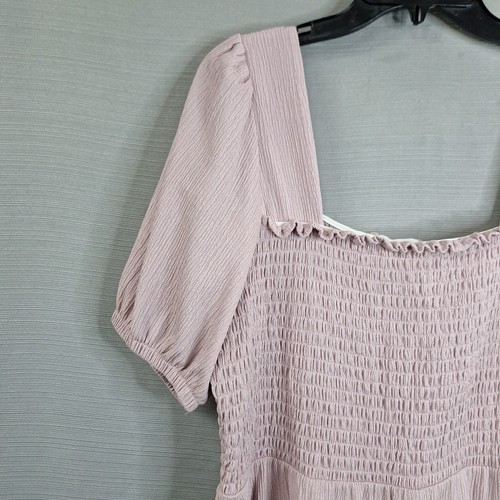 Nine West hellrosa kurzes Kleid kurz Puffärmel gesmokt Gr. XXL - Bild 2 von 9